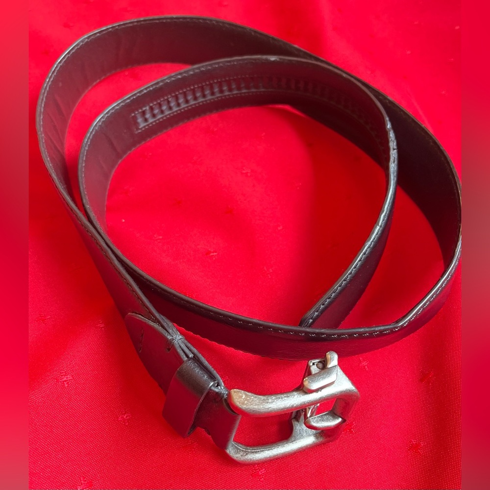 Men's Dark Black Leather Imitation Belt